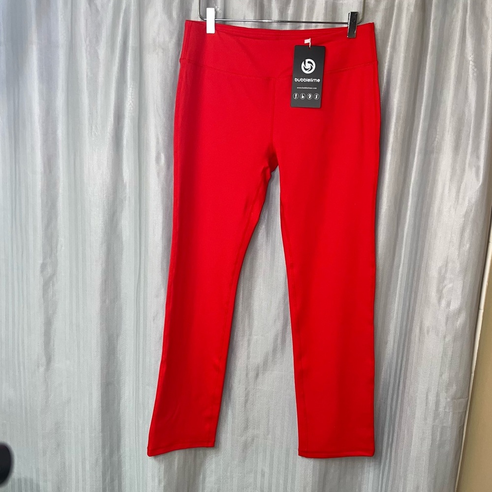 BubbleLime Red Yoga pants XL